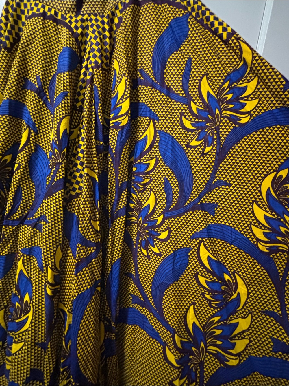 NWT Sika for Anthropologie Strapless Blue and Yellow Ankara Floral Midi Dress 12 - Picture 4 of 9